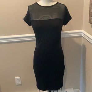 Religion Black Mesh Short Sleeve Dress